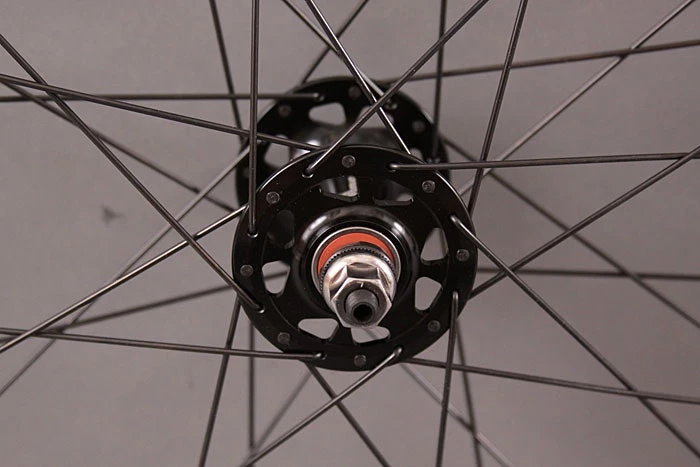 Velocity Deep V ALL BLACK Fixed Gear Track Bike Singlespeed Wheelset Wheels - Image 4