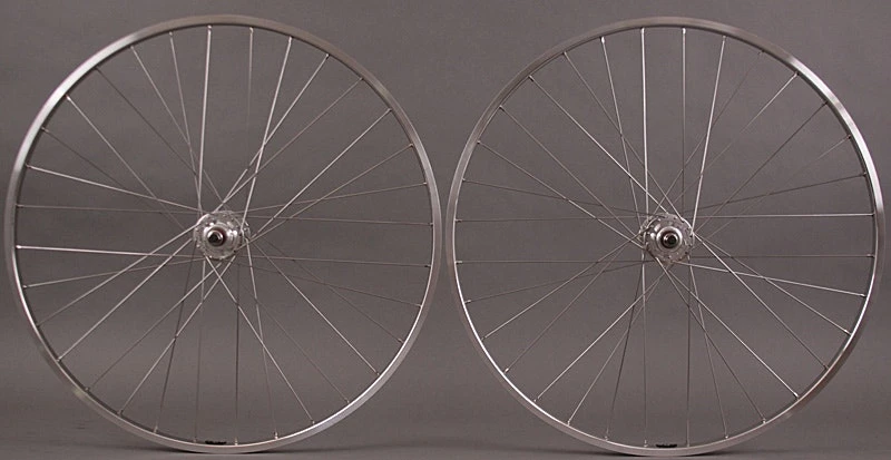 H Plus Son TB14 Silver Rims Fixed Gear Track Bike SingleSpeed Wheelset Wheels - Image 2