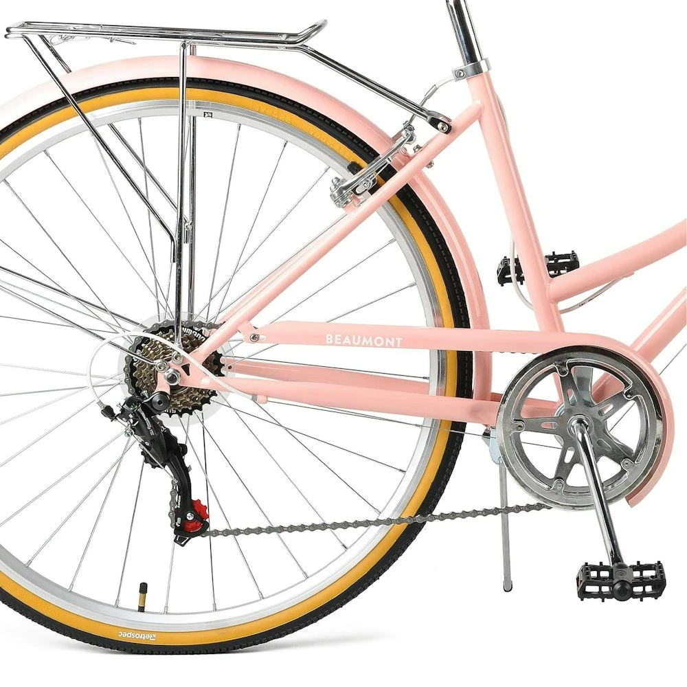 Retrospec Beaumont 7-Speed Step-Thru City Bike - Blush Pink 2022 - Image 6