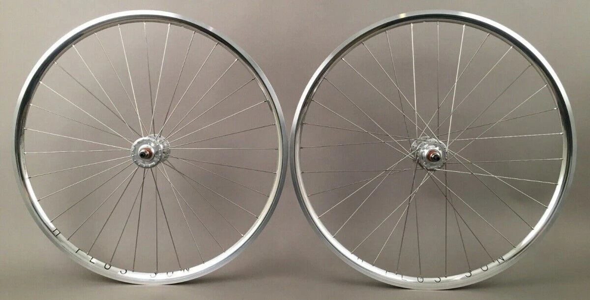 H Plus Son Archetype Polished SILVER 32h Fixed Gear Track Bike Wheelset