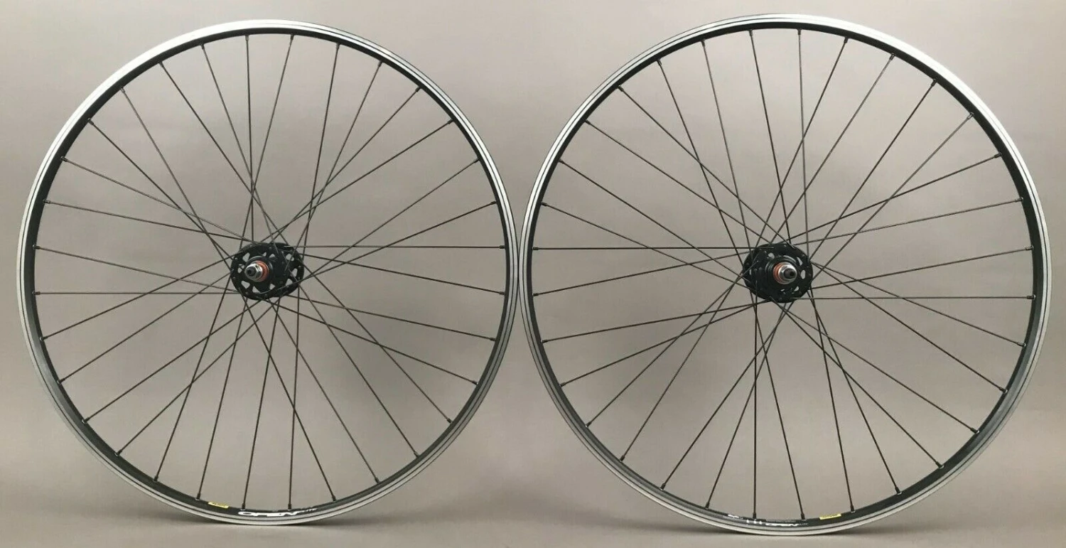 Mavic Open Elite 700c Black Single Speed Track Bike Wheelset Fixed Freewheel