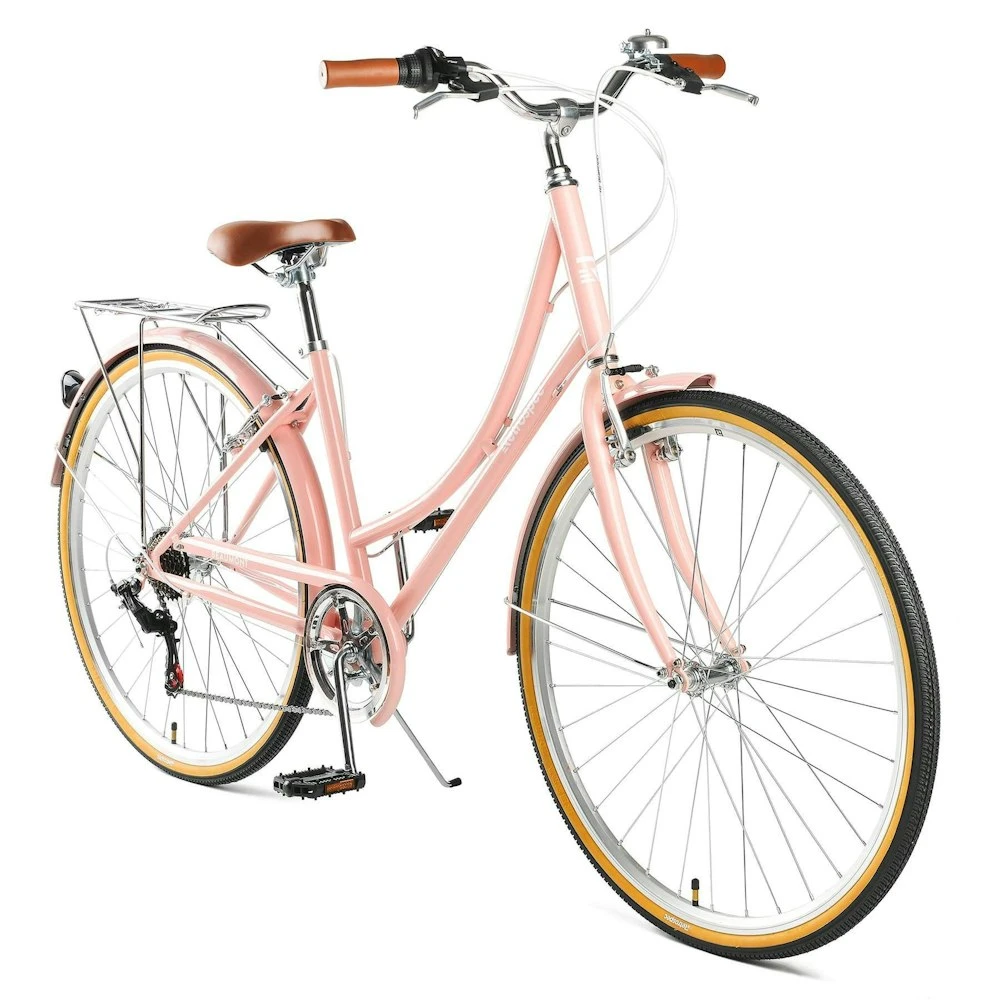 Retrospec Beaumont 7-Speed Step-Thru City Bike - Blush Pink 2022 - Image 8