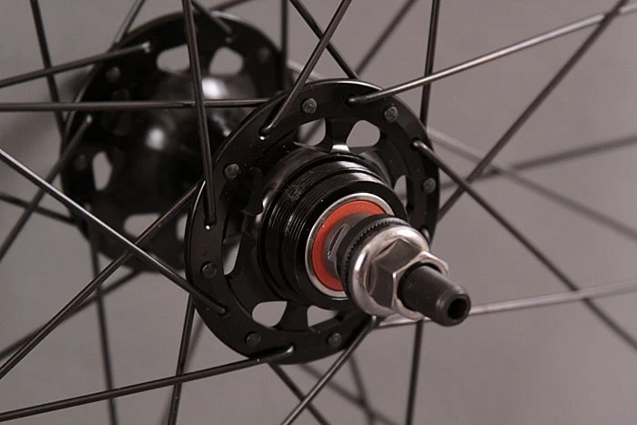 Velocity Deep V ALL BLACK Fixed Gear Track Bike Singlespeed Wheelset Wheels - Image 3