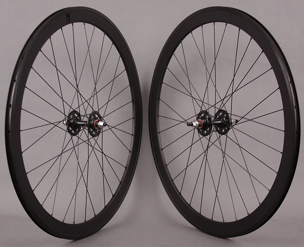 H Plus Son H Plus + Son SL42 Black Singlespeed Track Fixed Gear Bike Wheelset Wheels Fx/fx - Image 2