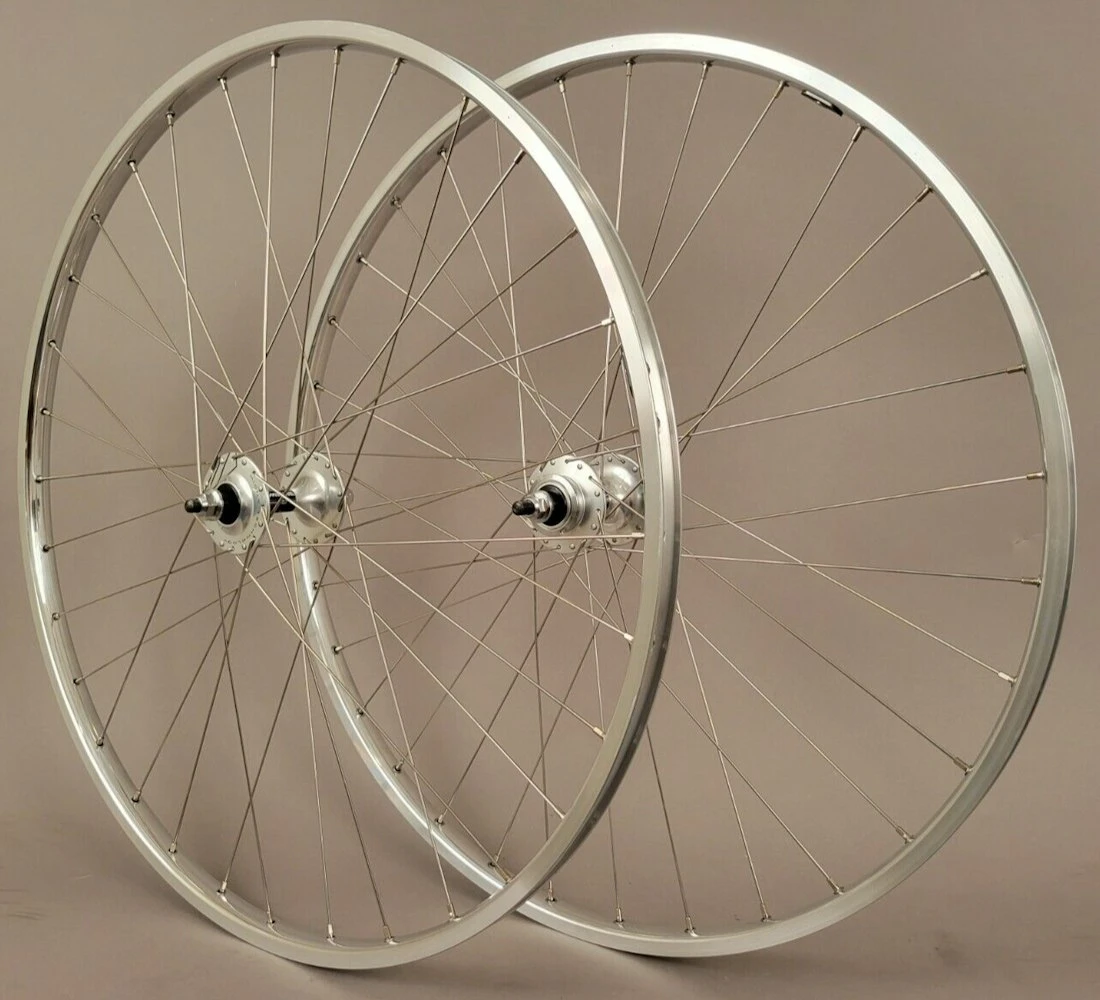 H Plus Son H + PLUS SON TB14 Silver MICHE Track Hubs Fixed Gear Wheels Wheelset FX/FX 32H - Image 2