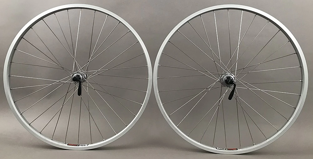 Sun Rims Sun Rhyno Lite 26" Silver Mountain Bike Wheels Shimano Hubs Rim Brake 8-11 Speed