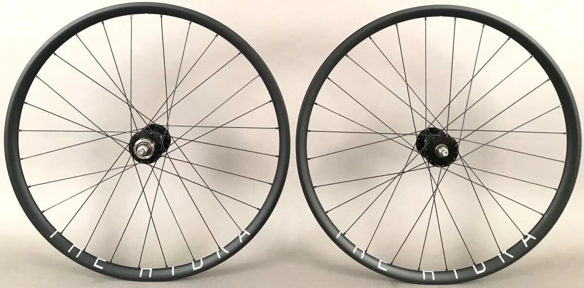 H Plus Son H + Plus Son Hydra Grey Rims Track Fixed Gear Bike Wheelset Phil Wood Hubs 28h