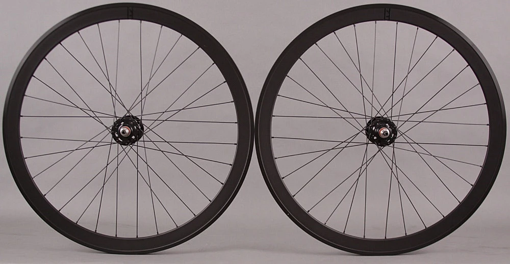 H Plus Son H Plus + Son SL42 Black Singlespeed Track Fixed Gear Bike Wheelset Wheels Fx/fx