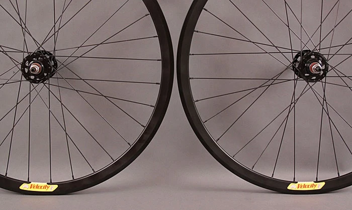 Velocity Deep V ALL BLACK Fixed Gear Track Bike Singlespeed Wheelset Wheels - Image 2