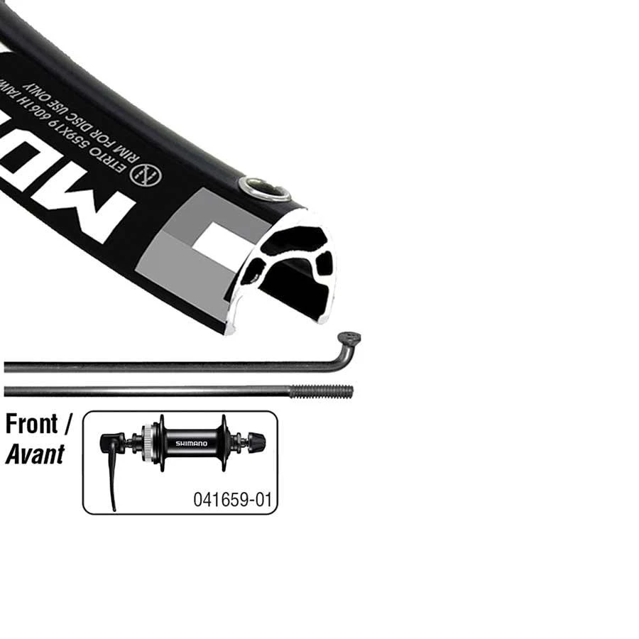 Other Wheel Shop, Alex MD19/ Shimano MT200 27.5'', Wheel, Front, 27.5'' / 584, Holes: 32, QR, 100mm, Disc Center Lock