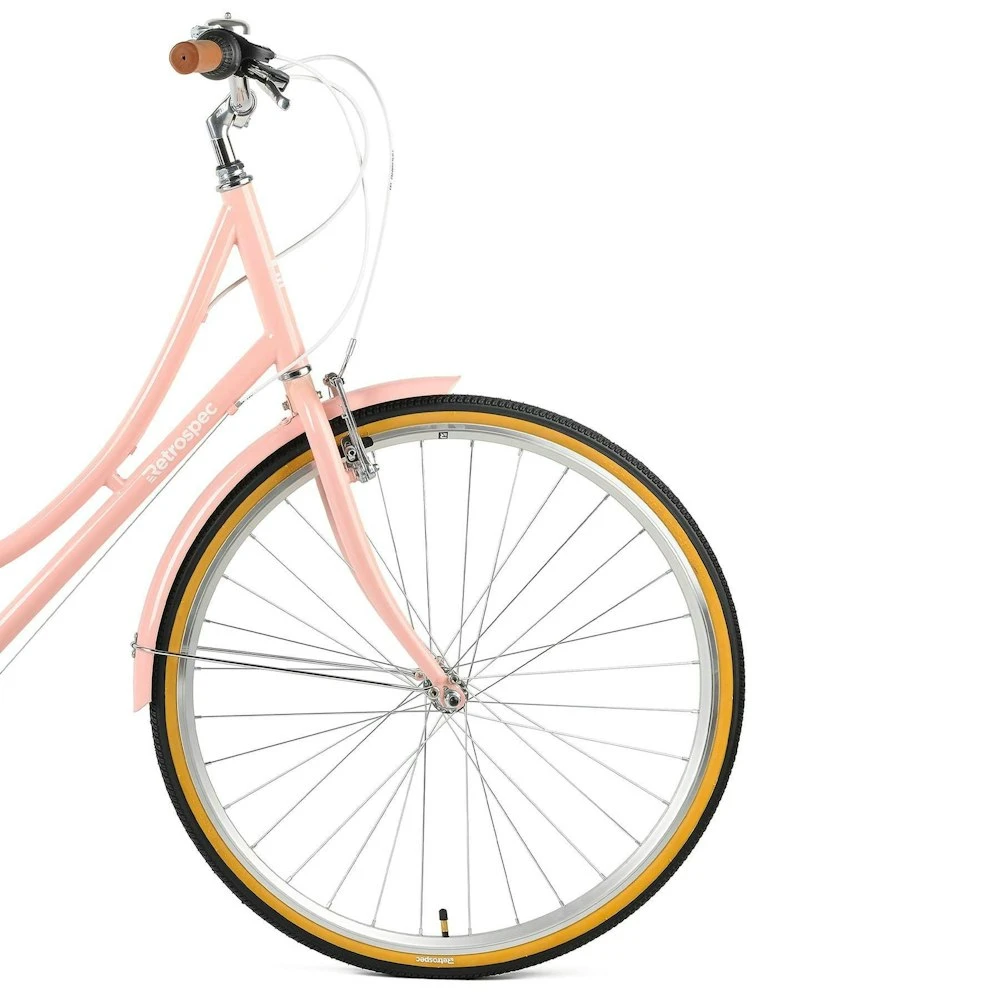 Retrospec Beaumont 7-Speed Step-Thru City Bike - Blush Pink 2022 - Image 7