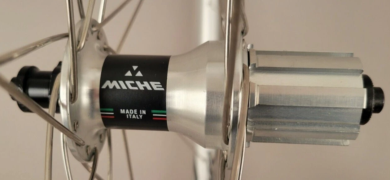 Velocity Silver Quill Rims Road Bike Wheelset Miche Hubs 9-12 Speed Campagnolo - Image 6