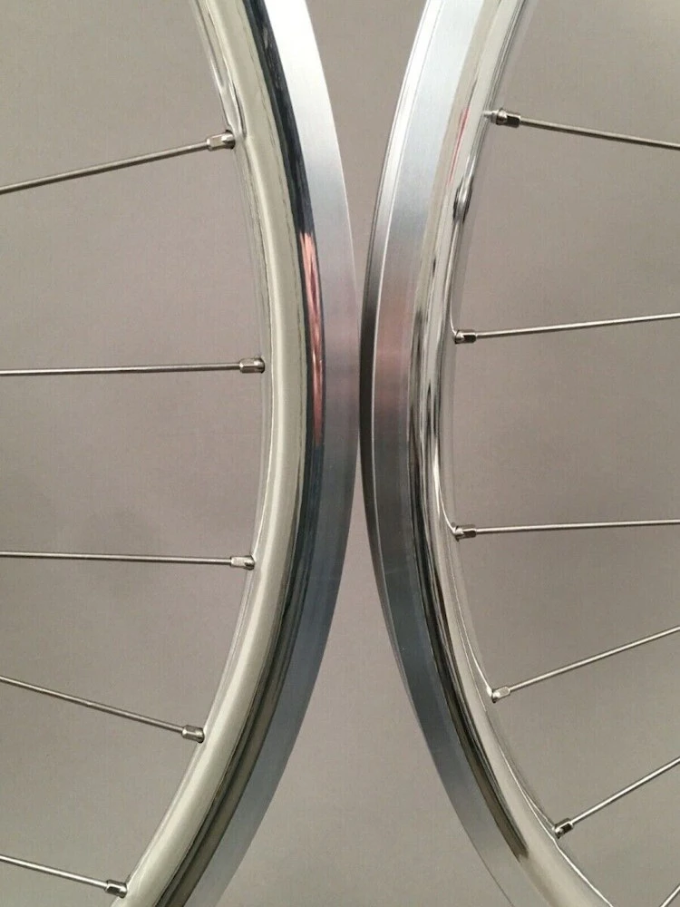 H Plus Son Archetype Polished SILVER 32h Fixed Gear Track Bike Wheelset - Image 3