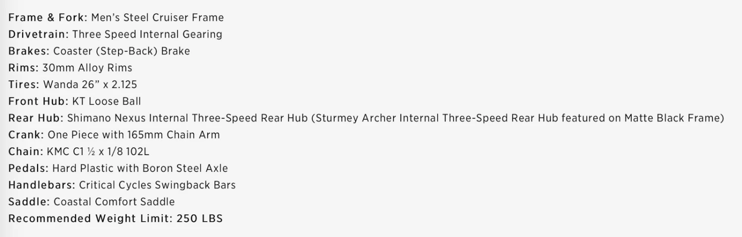 Retrospec Chatham Beach Cruiser 3-Speed 26" - Matte Military Green 2022 - Image 6