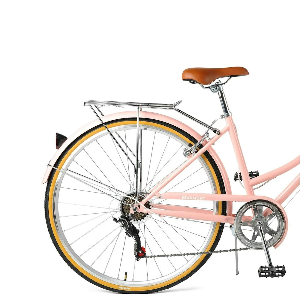 Retrospec Beaumont 7-Speed Step-Thru City Bike - Blush Pink 2022 - Image 5