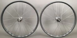 H Plus Son H + Plus Son Hydra Grey Rims Track Fixed Gear Bike Wheelset 28h Phil Wood Hubs